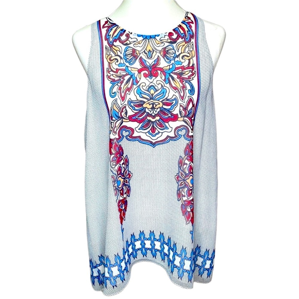 Sophia Max Printed Sleeveless Blouse